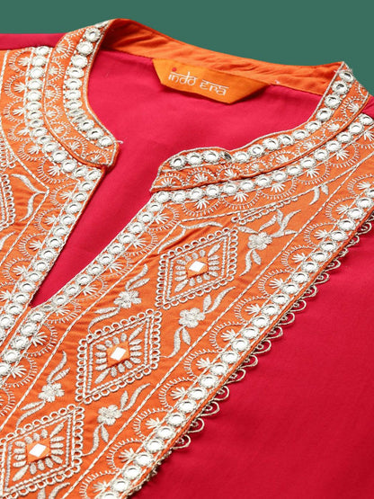 Dhiyona IE Embroidered A-Line Tunic & Trousers Co-Ord Set