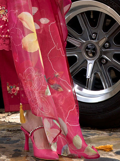 Women Floral Embroidered Kurta with Trousers & Dupatta