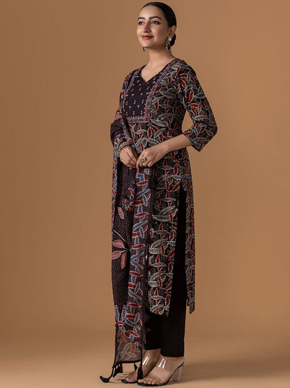 Dhiyona WP Women Embroidered Pure Ajrakh Cotton Suit Set