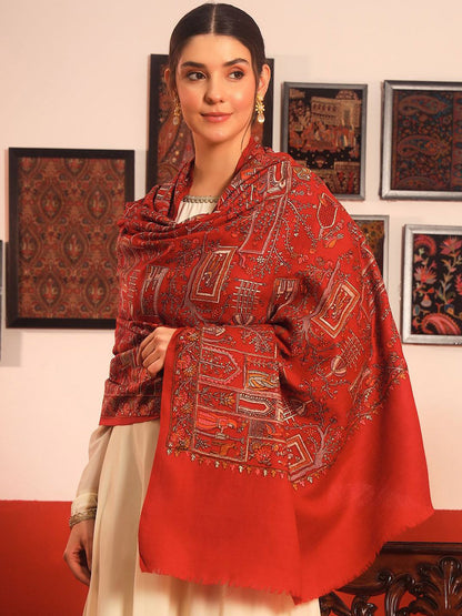 Dhiyona PA Embroidered Arwina Pure Wool Shawl