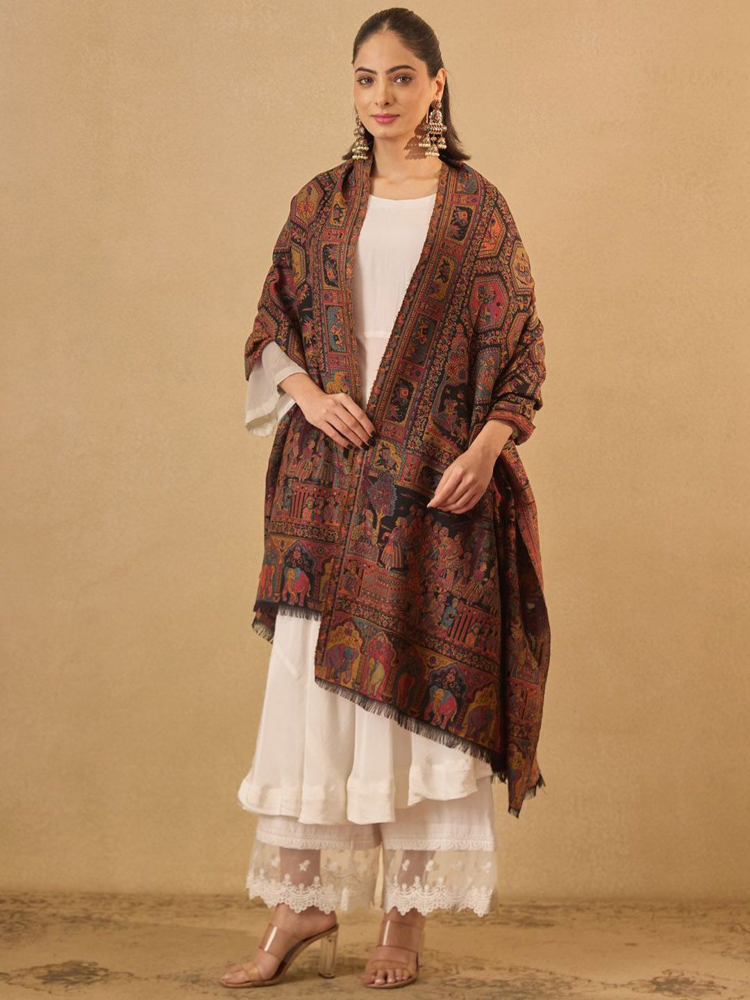 Dhiyona PA Ethnic Motifs Woven Design Woollen Shawl