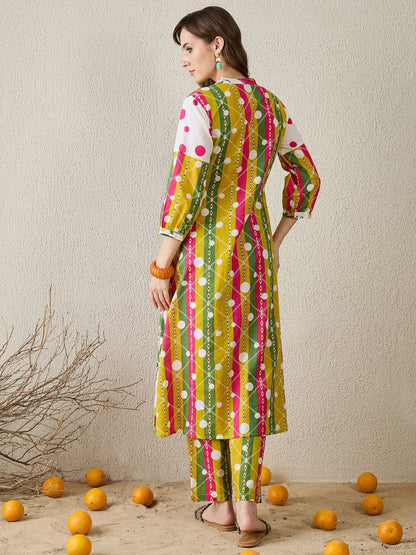 Dhiyona IE Printed Pure Cotton Tunic With Trouser