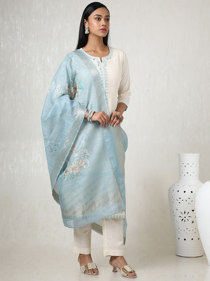 Dhiyona SO Women's Women Thread Work Kurta with Trousers & With Dupatta