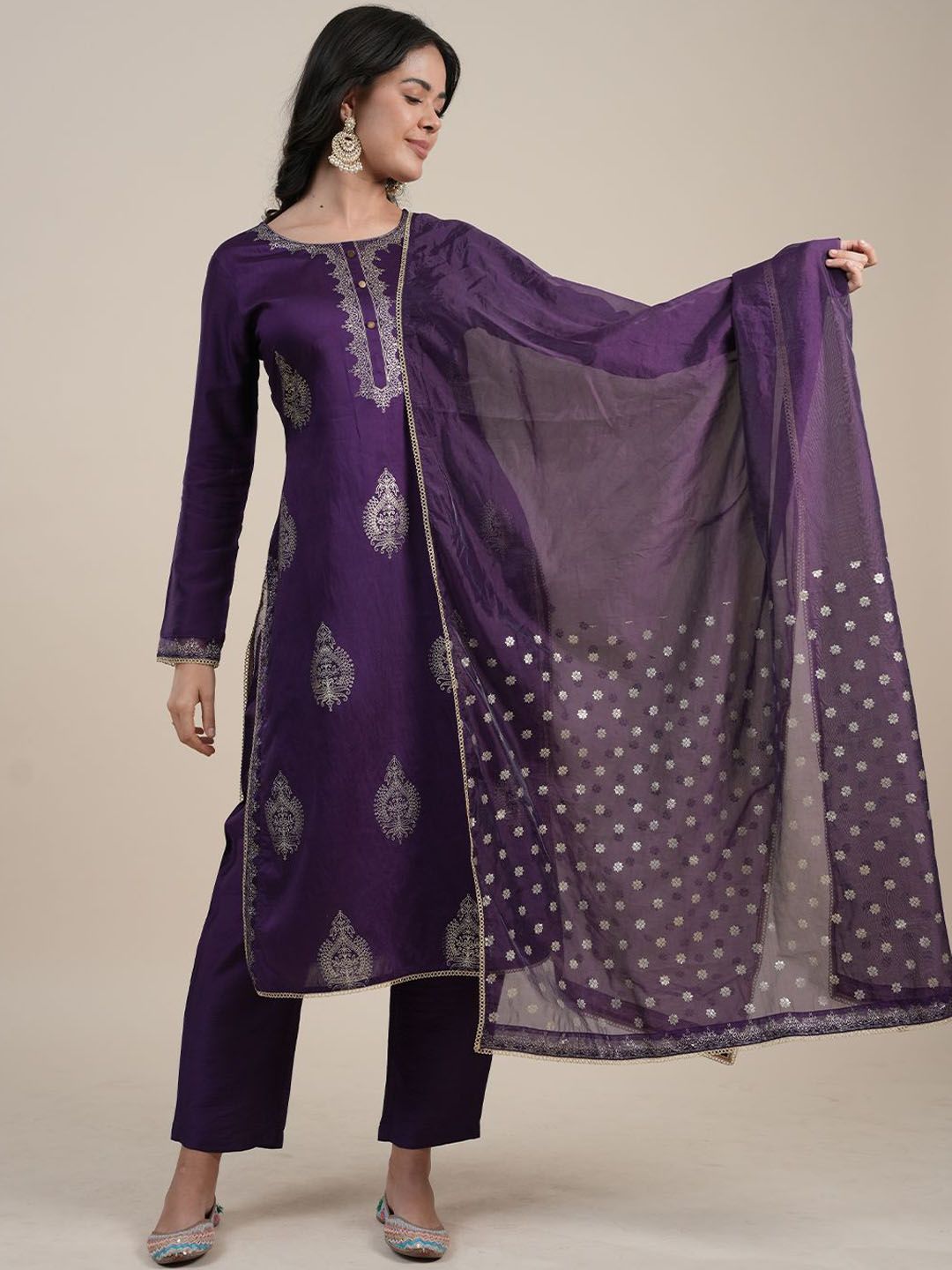 Dhiyona SN Women's Ethnic Motifs Printed Kurta with Trousers & Dupatta