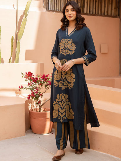 Dhiyona SN Women's Printed Straight Kurta & Palazzo