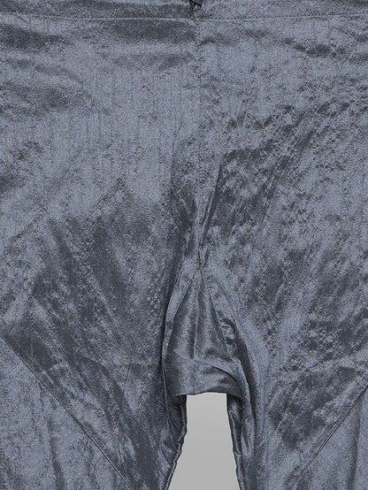 Men's Grey Silk Blend Straight Kurta Pyjama Set