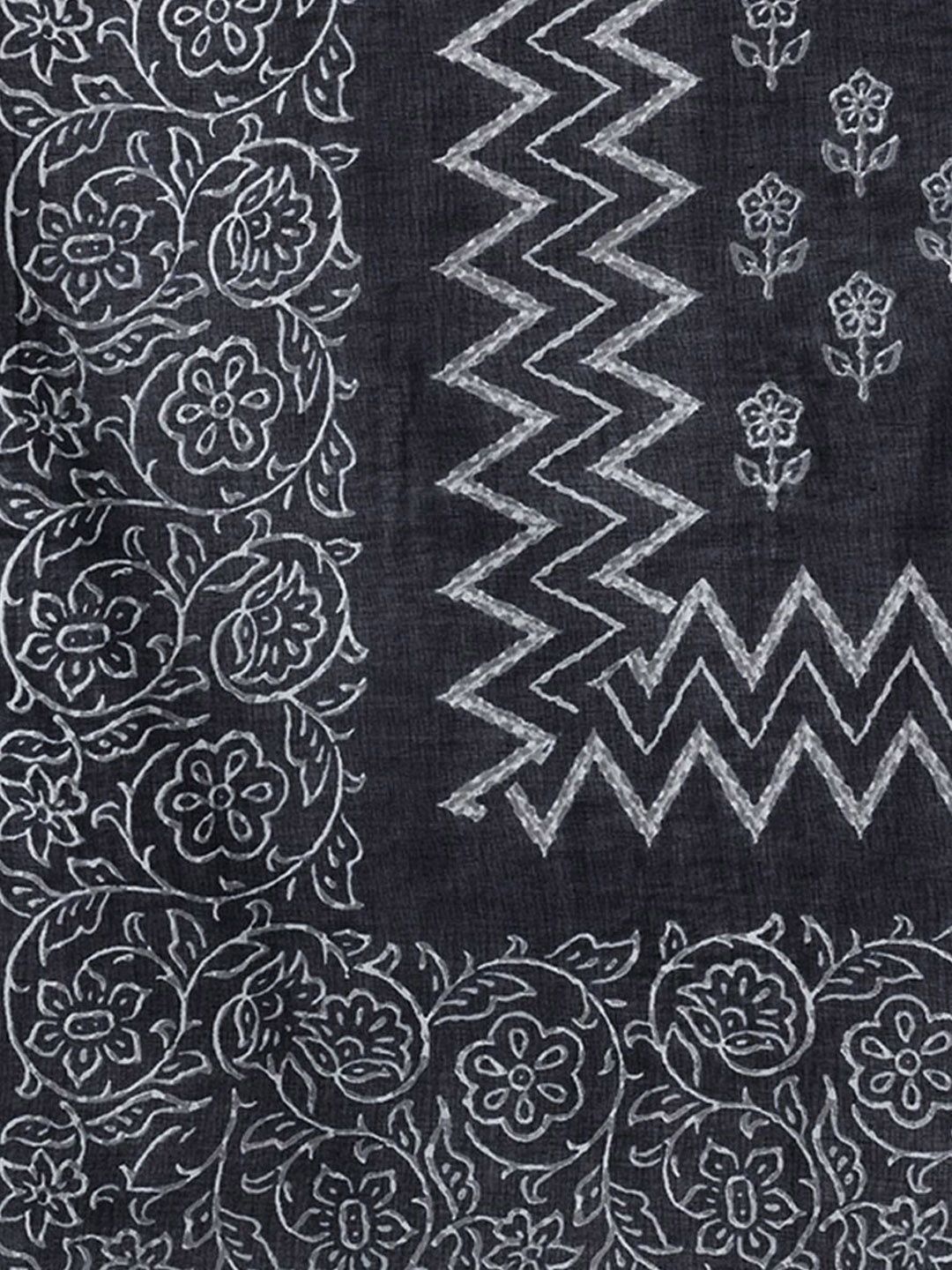 Women Floral Printed Pure Cotton Kurta Trousers & With Dupatta