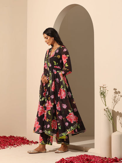 Gul Gulabi Phool Anarkali Set