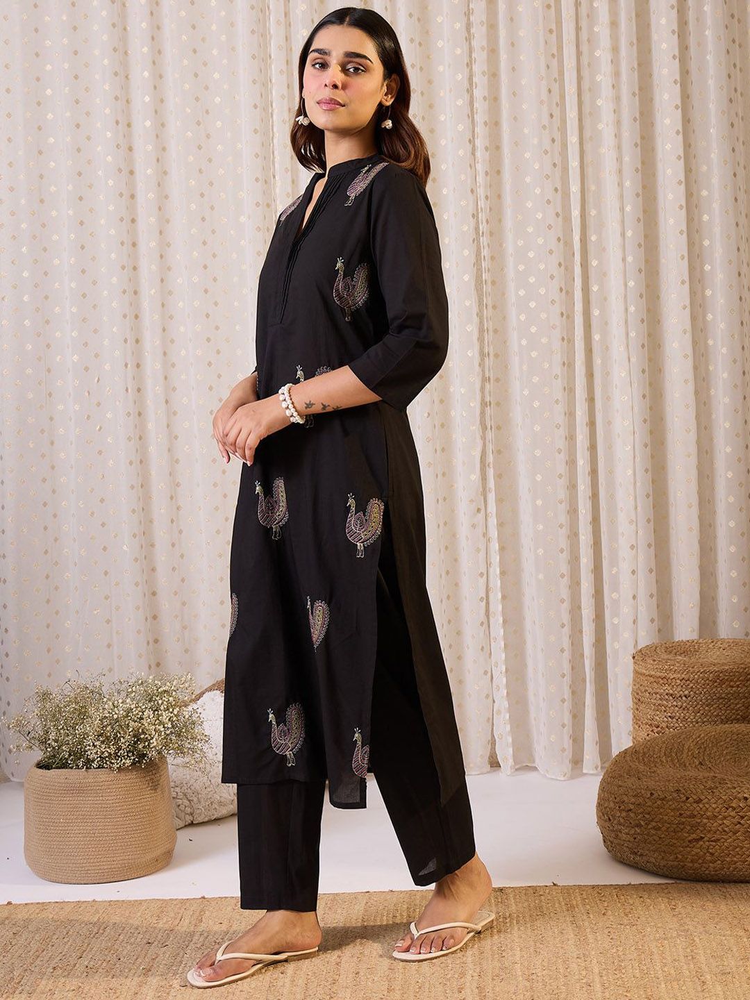 Dhiyona IE Embroidered Pure Cotton Tunic With Trouser