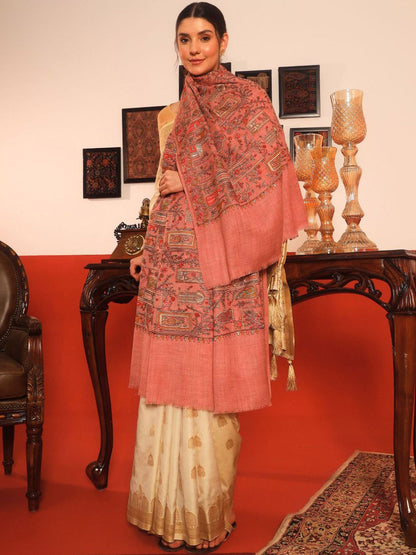 Dhiyona PA Floral Embroidered Pure Wool Shawl