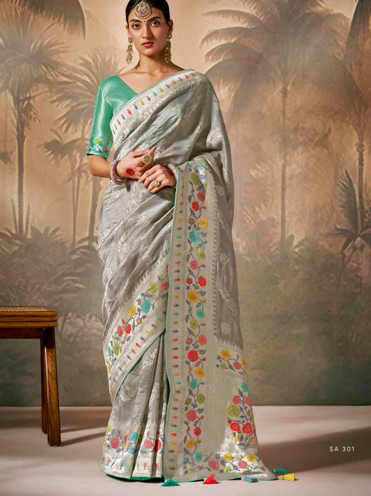 Dhiyona KM Women Elegant Grey Designer Saree