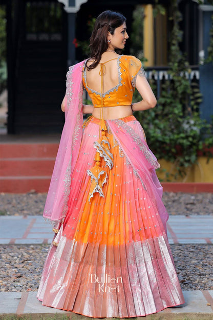 Dhiyona BN Tyohar Organza Lehenga Set in Orange