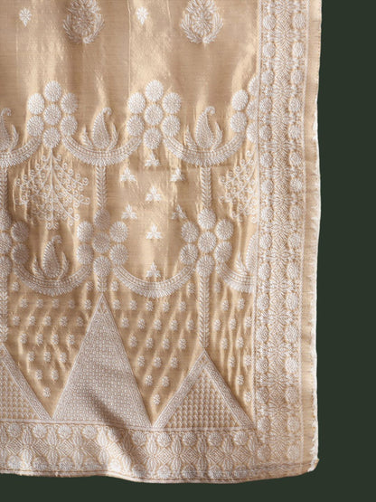 Ethnic Motifs Woven Design Straight Kurta With Trousers & Dupatta