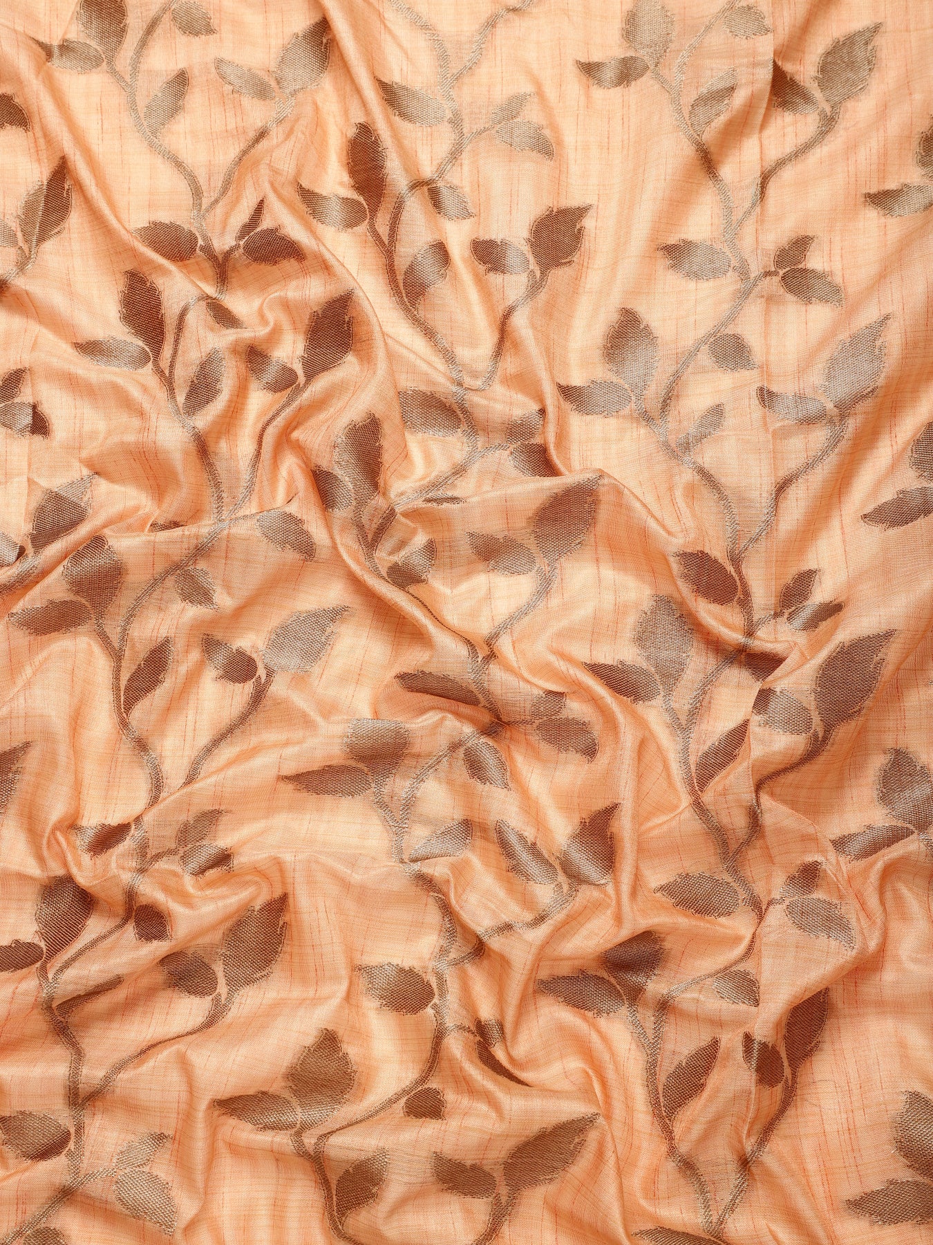Dhiyona GR Women's Rewaa Tangerine Orange Zari Woven Design Banarasi Pure Cotton Saree