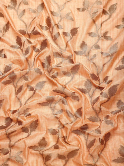 Dhiyona GR Women's Rewaa Tangerine Orange Zari Woven Design Banarasi Pure Cotton Saree