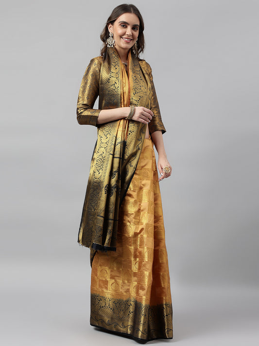 Dhiyona RV Women's Banarasi Silk With Jacquard Print Saree  ( KVD1141 )