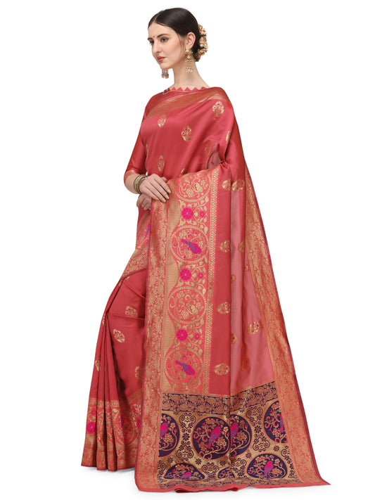 Dhiyona RV Women's Banarasi Cotton silk  With Zari weaving Saree  ( KVD1160 )