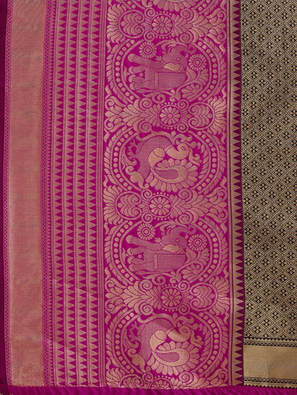 Dhiyona RV Women's Banarasi Silk With silver Zari weaving Saree  ( KVD1182 )