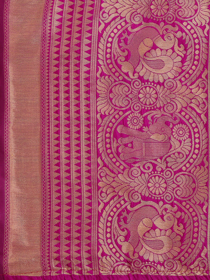 Dhiyona RV Women's Banarasi Silk With silver Zari weaving Saree  ( KVD1184 )