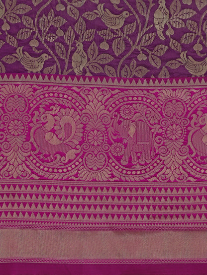 Dhiyona RV Women's Banarasi Silk With silver Zari weaving Saree  ( KVD1185 )