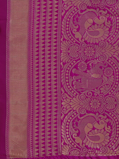 Dhiyona RV Women's Banarasi Silk With silver Zari weaving Saree  ( KVD1185 )