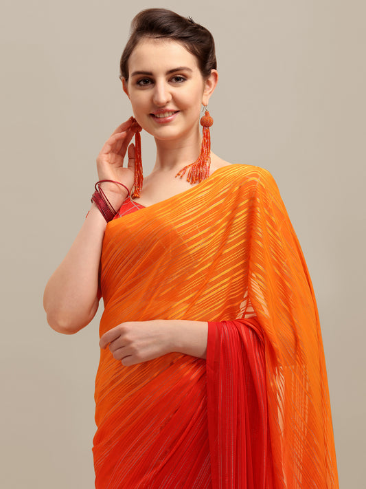 Dhiyona RV Women's Silk Blend Silver Zari Weaving Saree With Sequins Blouse ( KVD1193 )