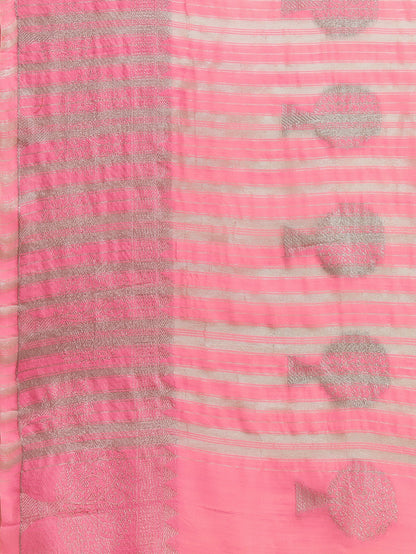 Dhiyona RV Women's Banarasi Cotton Silk With Silver Zari weaving Saree  ( KVD1194 )