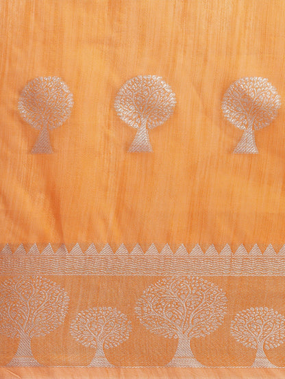 Dhiyona RV Women's Banarasi Cotton Silk With Silver Zari weaving Saree  ( KVD1199 )