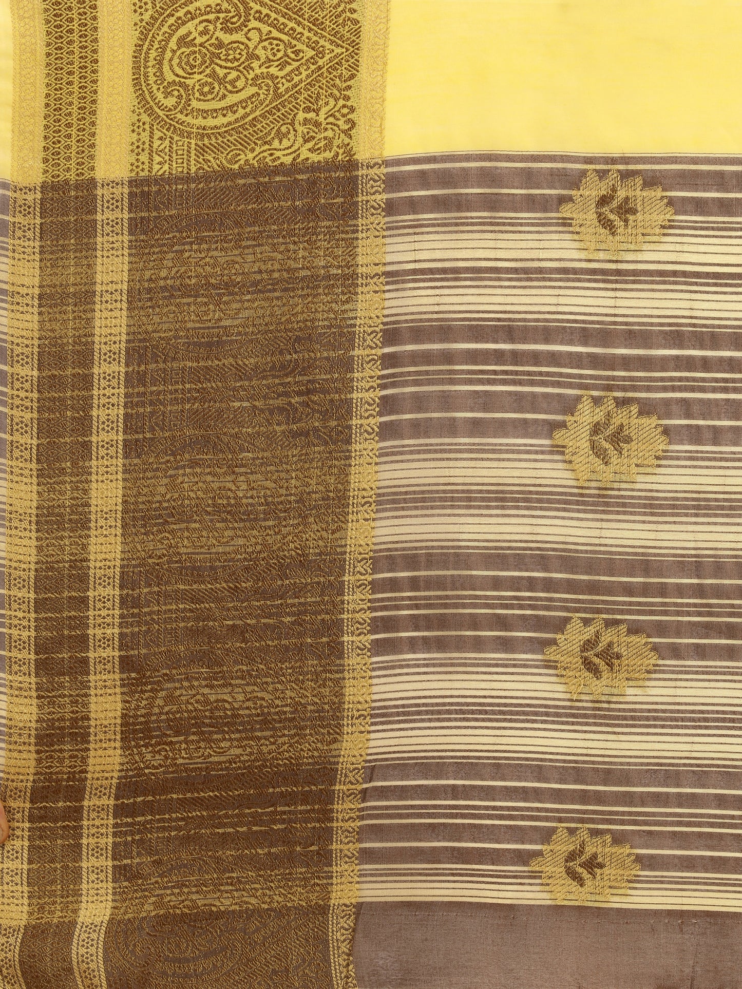Dhiyona RV Women's Linen Cotton Silk Floral Zari Printed Work  Exclusive Saree ( KVD1211 )