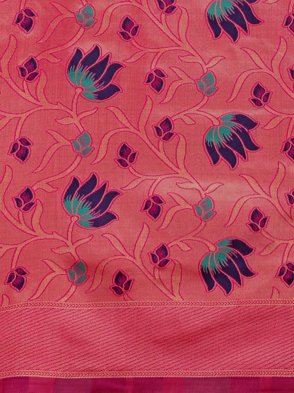 Dhiyona RV Women's Banarasi Cotton Silk With Zari Weaving  Saree With Blouse  ( KVD1271 )