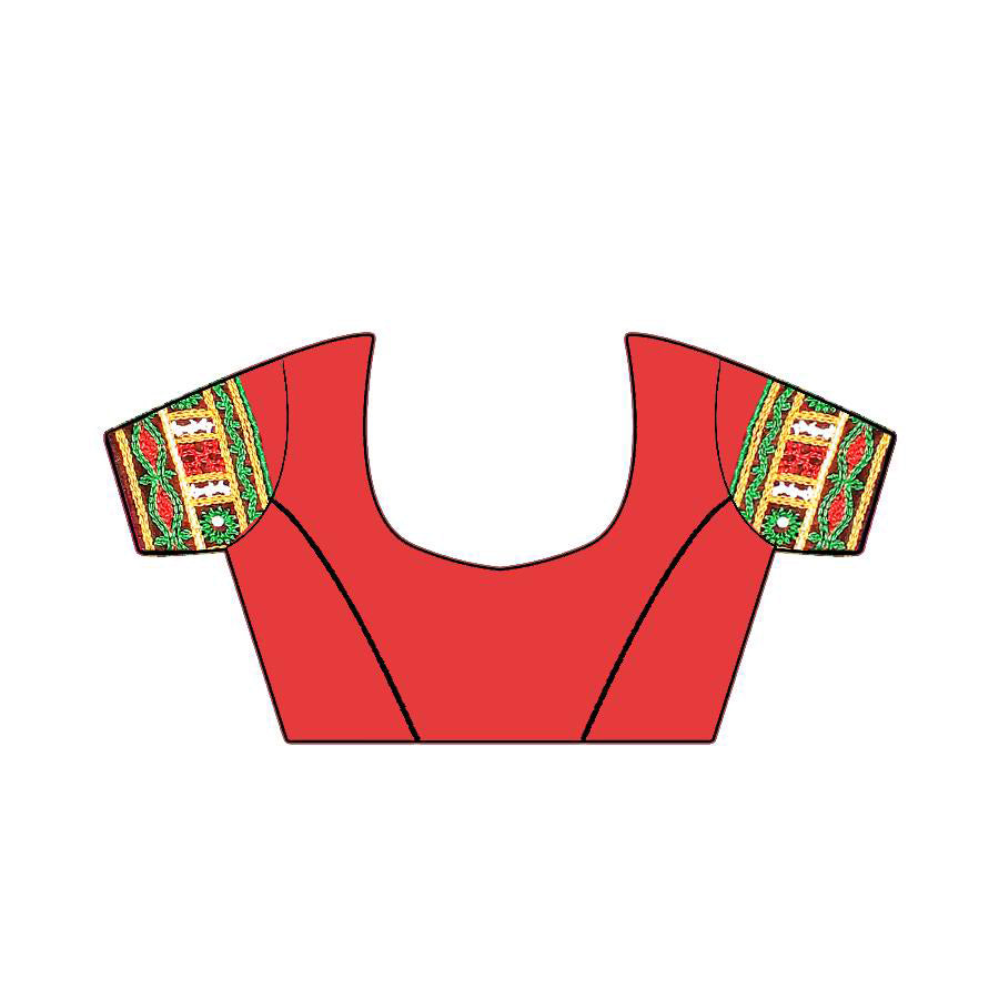 Dhiyona RV Women's Designer Half & Half Georgette Embroidery Work Saree With Blouse ( KVD13 )