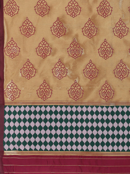 Dhiyona RV Women's Banarasi Silk With Silver Zari Weaving Saree  ( KVD1374 )