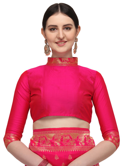 Dhiyona RV Women's Banarasi Jacquard With Zari Weaving And Printed Saree  ( KVD1436 )