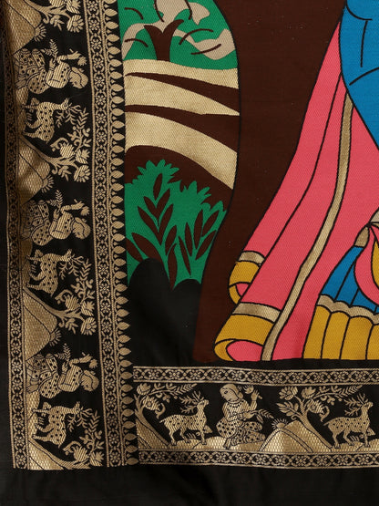 Dhiyona RV Women's Banarasi Jacquard With Zari Weaving And Printed Saree  ( KVD1437 )