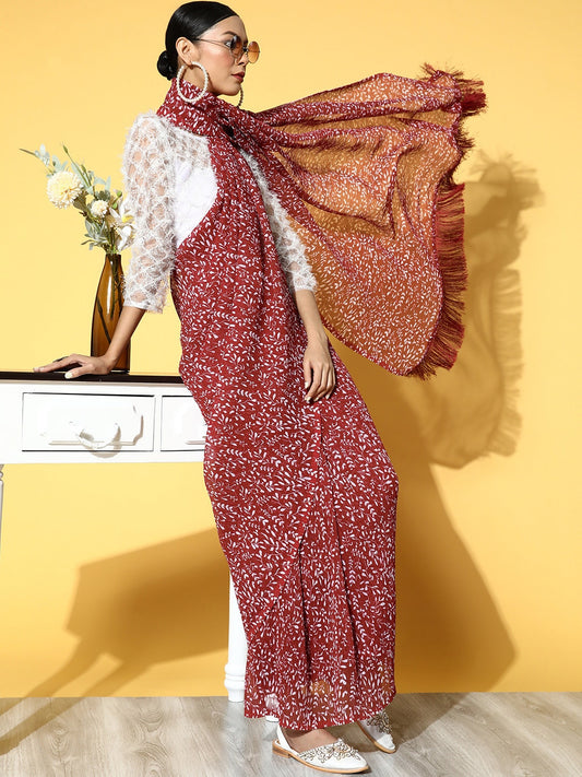 Dhiyona RV Women's Georgette Digital Printed Full Crushed Exclusive Saree ( KVD1649 )