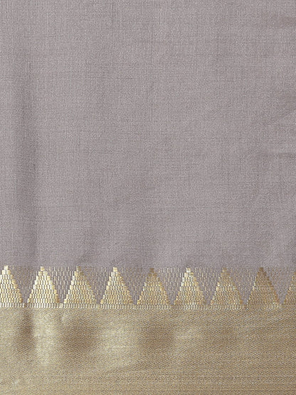Dhiyona RV Women's Assam Silk With Golden Broad Border Saree  ( KVD1718 )