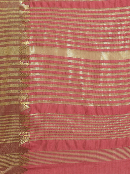 Dhiyona RV Women's Assam Silk With Golden Broad Border Saree  ( KVD1719 )