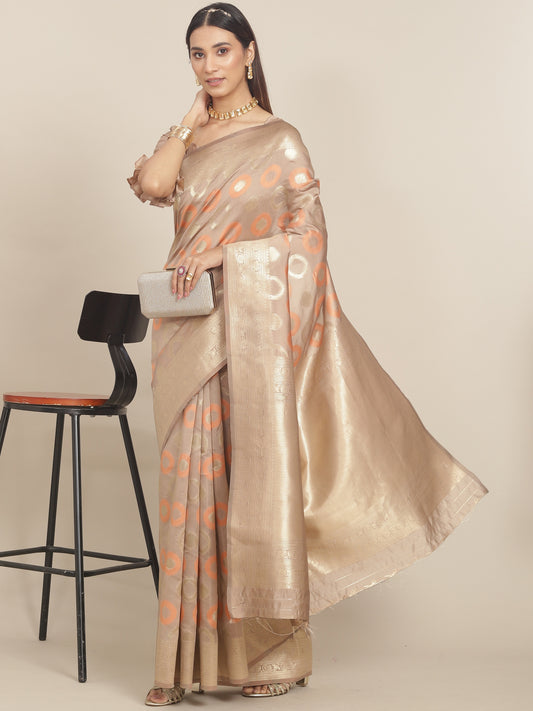 Dhiyona RV Women's Exquisite Banarasi Jacquard Handloom Silk Saree with Blouse ( KVD1864 )