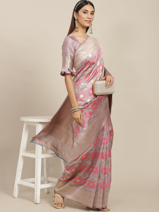 Dhiyona RV Women's Exquisite Banarasi Jacquard Handloom Silk Saree with Blouse ( KVD1865 )