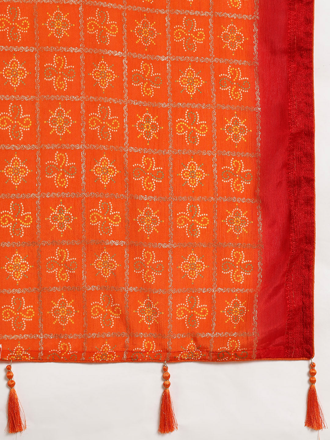 Dhiyona RV Women's Elegant Viscose Georgette Bandhani Saree With Blouse ( KVD1873 )
