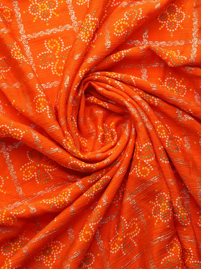 Dhiyona RV Women's Elegant Viscose Georgette Bandhani Saree With Blouse ( KVD1873 )