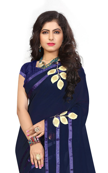 Dhiyona RV Women's Elegant Printed Georgette Saree with Unstitched Blouse ( KVD277 )