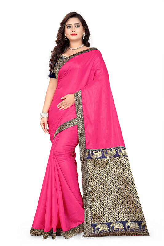 Dhiyona RV Women's Designer Paper Silk Jacquard Saree with Cotton Blouse ( KVD369 )
