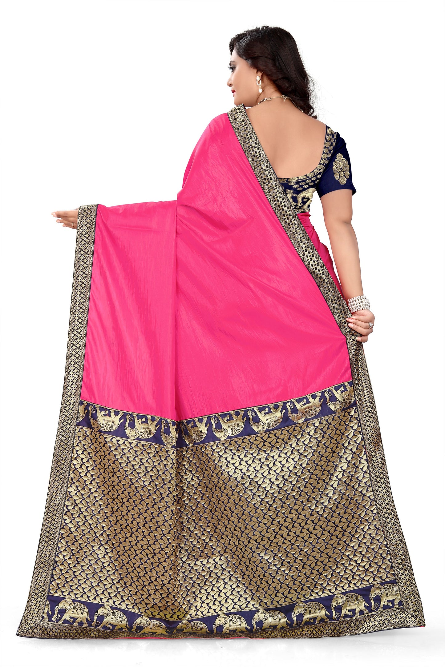 Dhiyona RV Women's Designer Paper Silk Jacquard Saree with Cotton Blouse ( KVD369 )