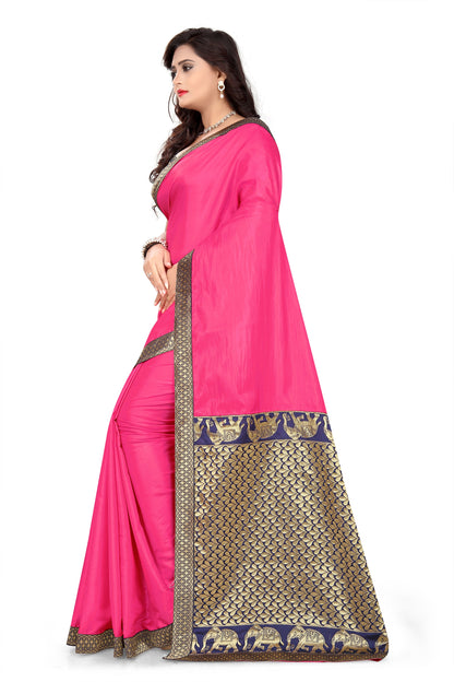 Dhiyona RV Women's Designer Paper Silk Jacquard Saree with Cotton Blouse ( KVD369 )