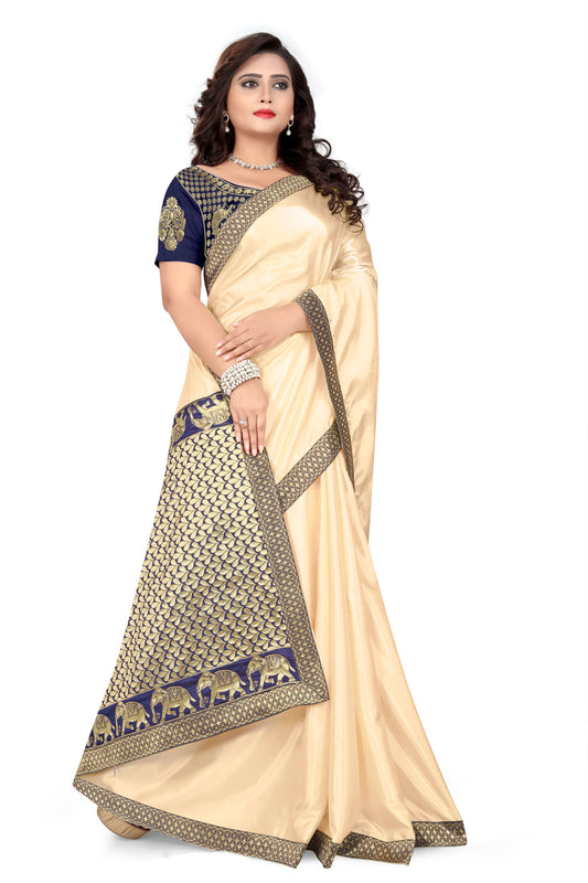 Dhiyona RV Women's Designer Paper Silk Jacquard Saree with Cotton Blouse ( KVD370 )