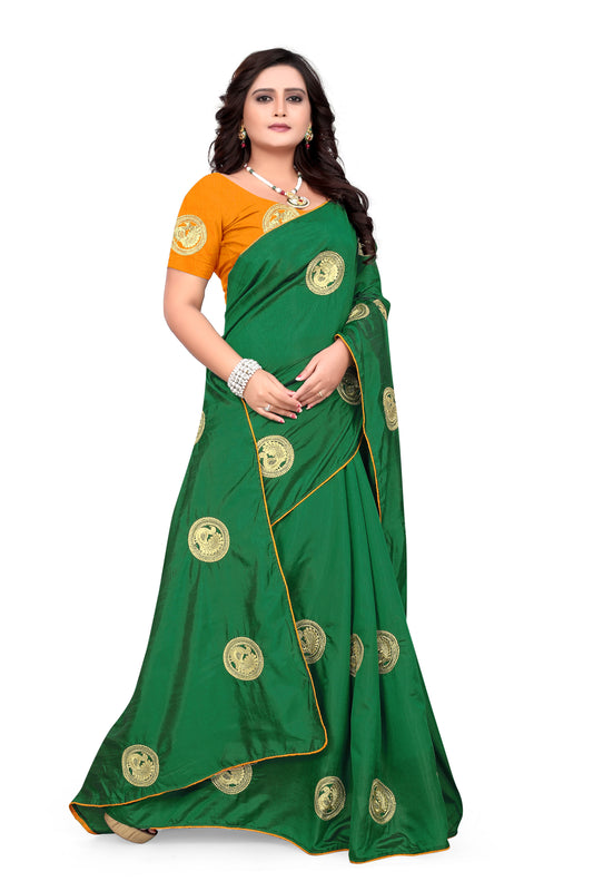 Dhiyona RV Women's Elegant Sana Silk Zari Embroidered Saree with Banglori Silk Blouse ( KVD376 )