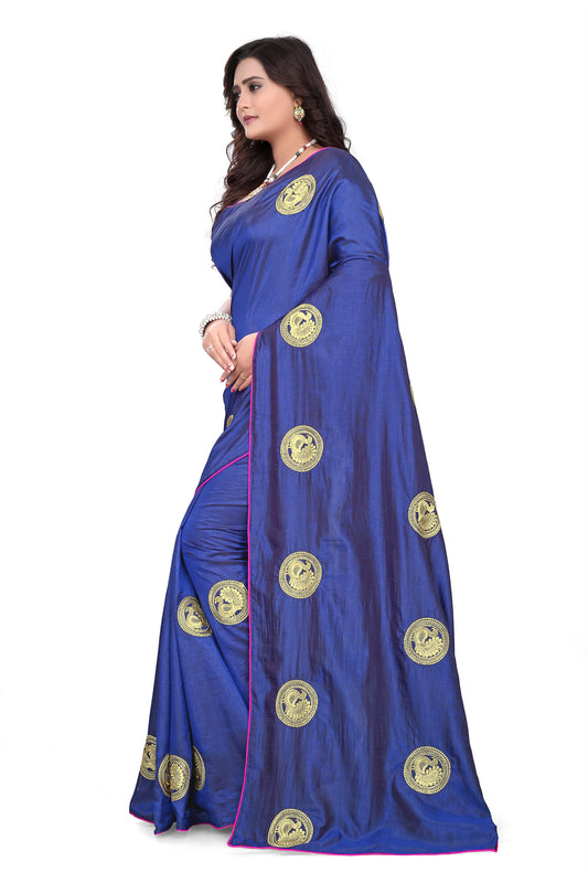 Dhiyona RV Women's Elegant Sana Silk Zari Embroidered Saree with Banglori Silk Blouse ( KVD377 )