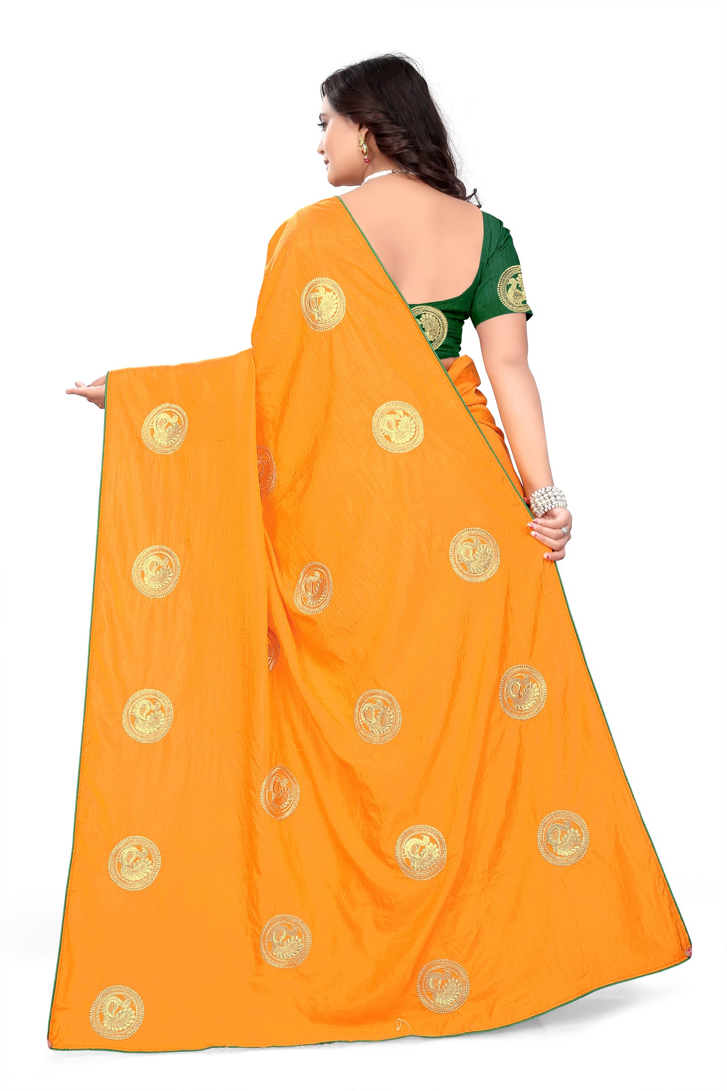 Dhiyona RV Women's Elegant Sana Silk Zari Embroidered Saree with Banglori Silk Blouse ( KVD379 )
