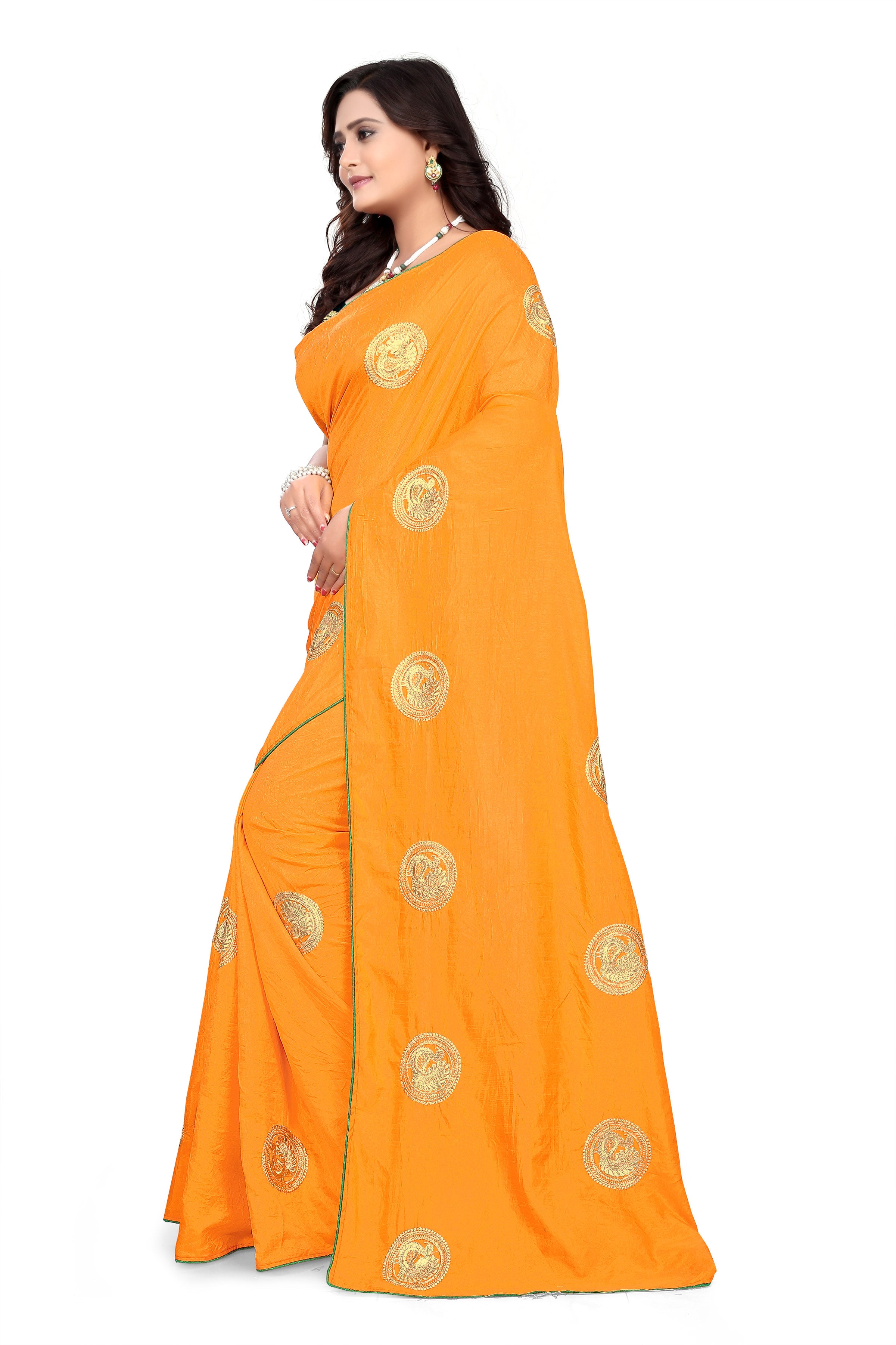 Dhiyona RV Women's Elegant Sana Silk Zari Embroidered Saree with Banglori Silk Blouse ( KVD379 )